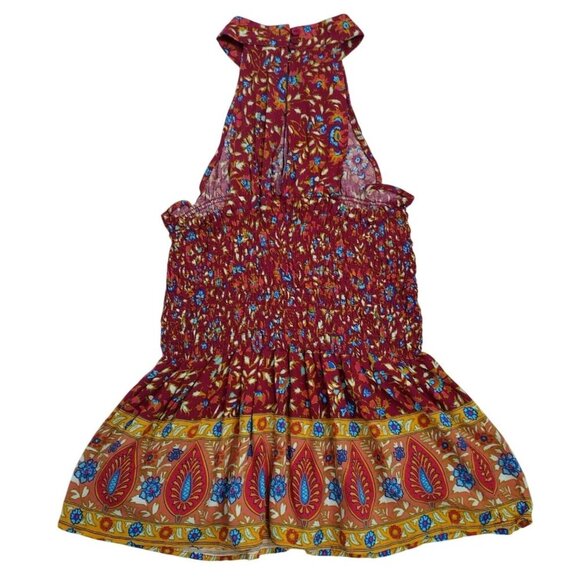 Haute Hippie Sleeveless Floral Smocked Top XL, Rayon Multicolor Boho Style NWT - Picture 2 of 8